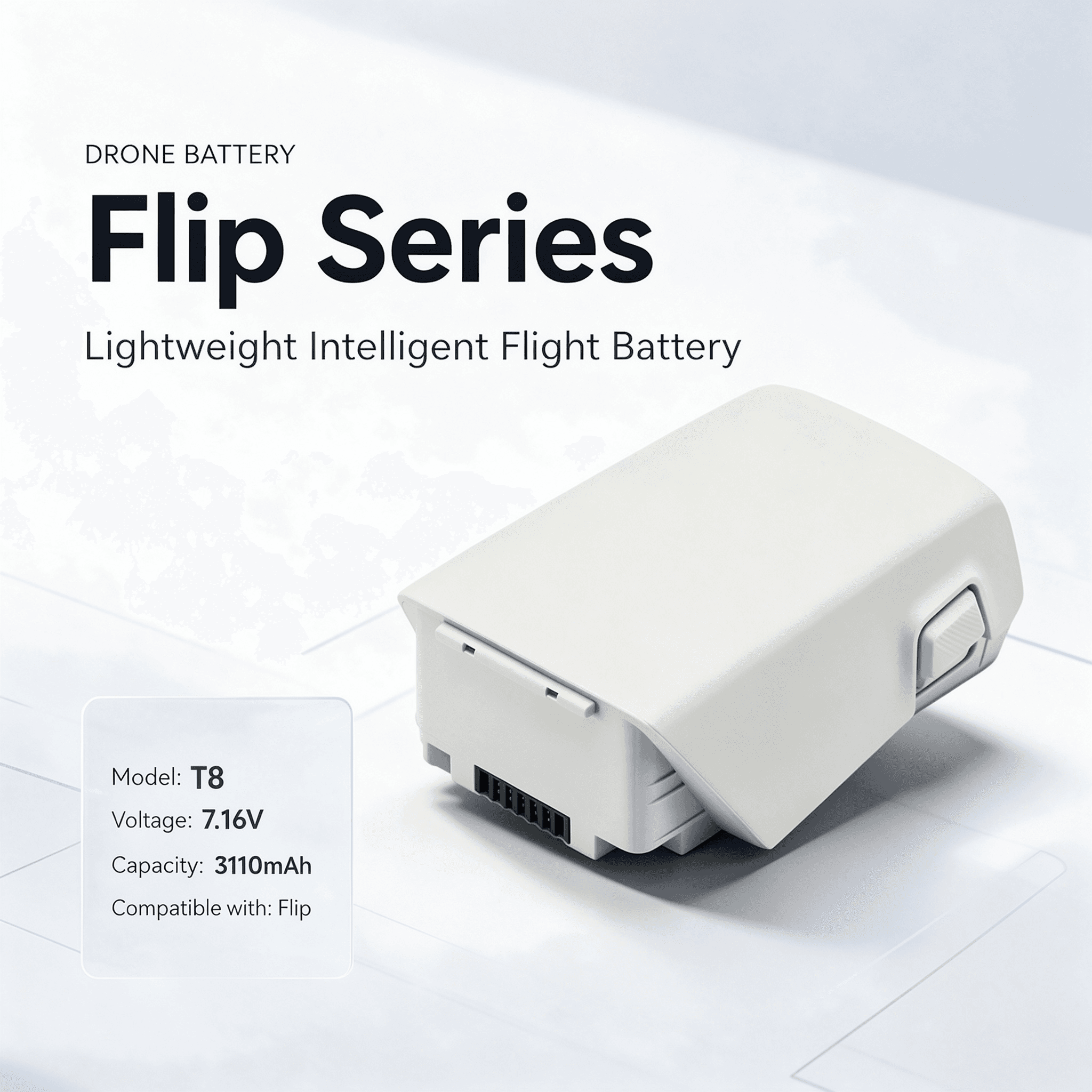 T8 7.16V 3110mAh Replacement Battery Compatible with DJI Flip - 1