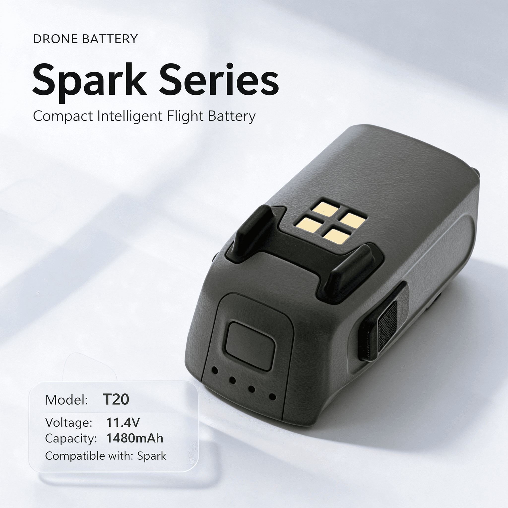 T20 11.4V 1480mAh Replacement Battery Compatible with DJI Spark - 1