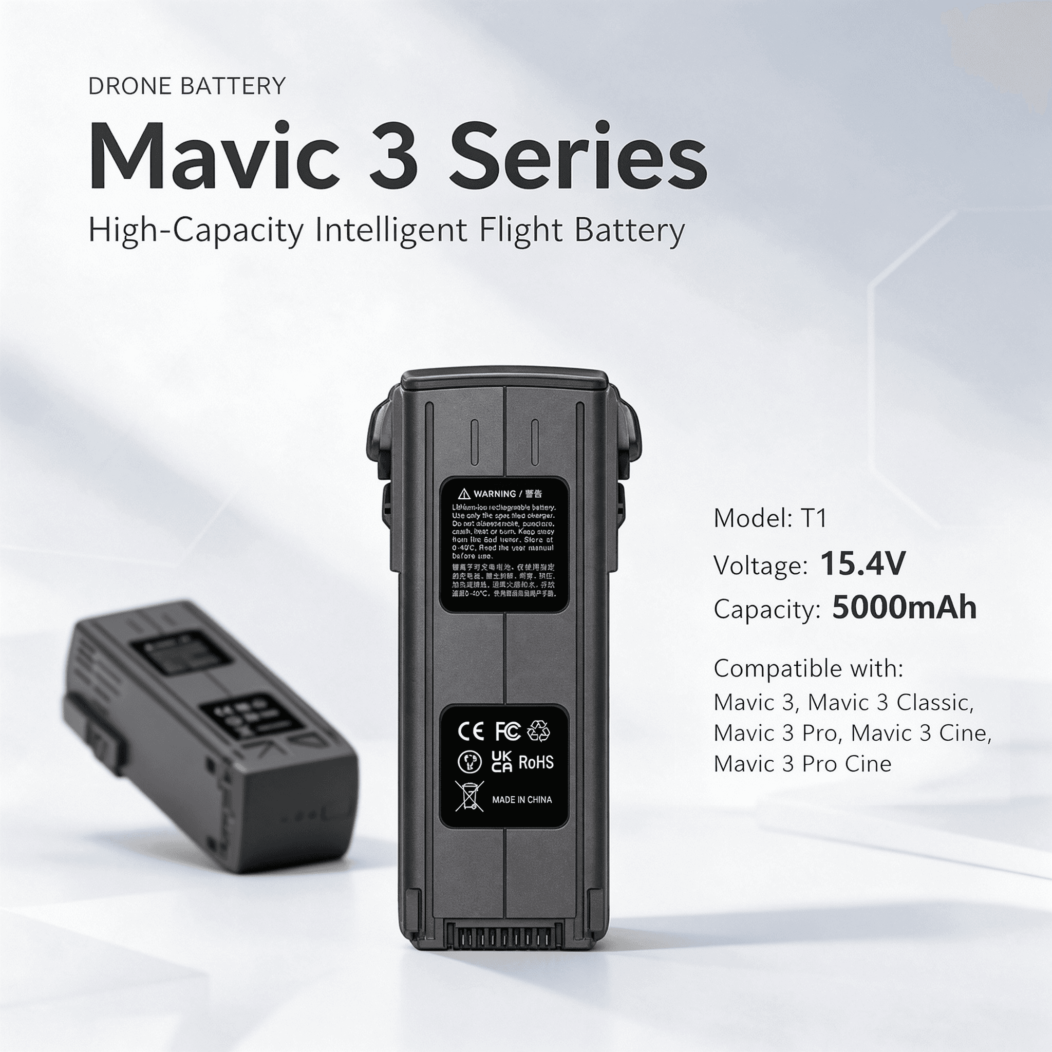 T1 15.4V 5000mAh Replacement Battery Compatible with DJI Mavic 3 Series - 1