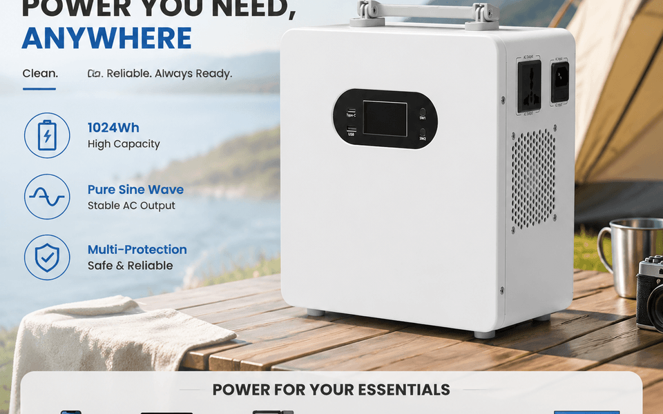 500W 1004Wh Solar Generator Portable Power Station with Long Cycle Life LiFePO4 Battery