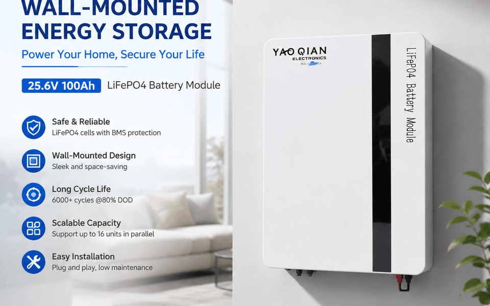 25.6V 100Ah 2.5kwh Low Voltage Lithium LiFePO4 Battery Home Solar Energy Storage System Wall Mounted Battery