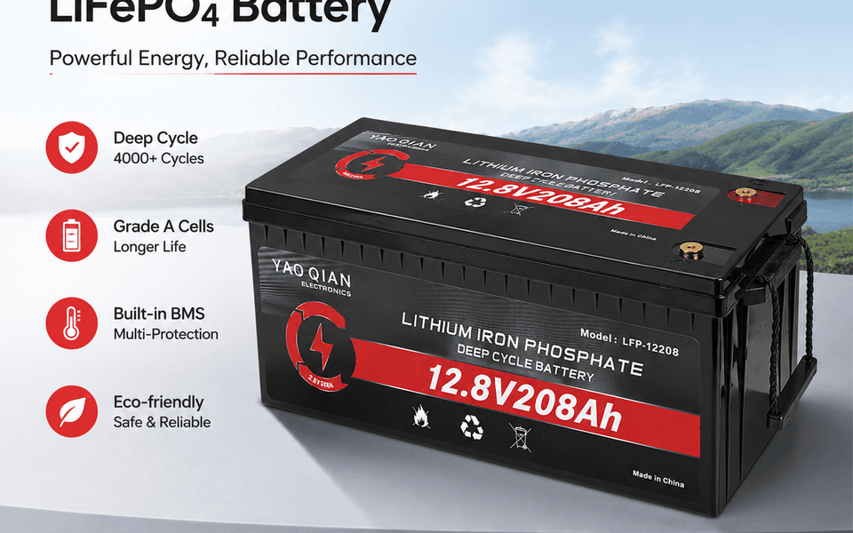 12.8V208Ah 2kWh Lithium Battery Lead-Acid Replace Battery for Emergency Backup