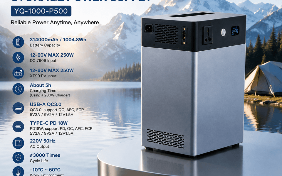 500W 1kWh Solar Generator LiFePO4 Battery Energy Storage Station Portable Power Station for Home Backup Camping RV Emergency Use