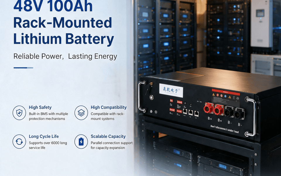 48V 100Ah Industrial Grade Rack-Mounted Lithium Ion  LiFePO4 Battery Module with Parallel Expansion Energy Storage System