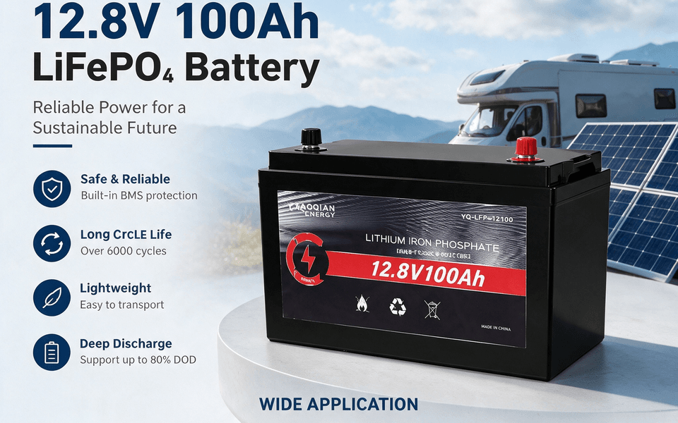 12.8V 100Ah LiFePO4 Deep Cycle Lithium Iron Phosphate Battery for Solar Energy Storage System