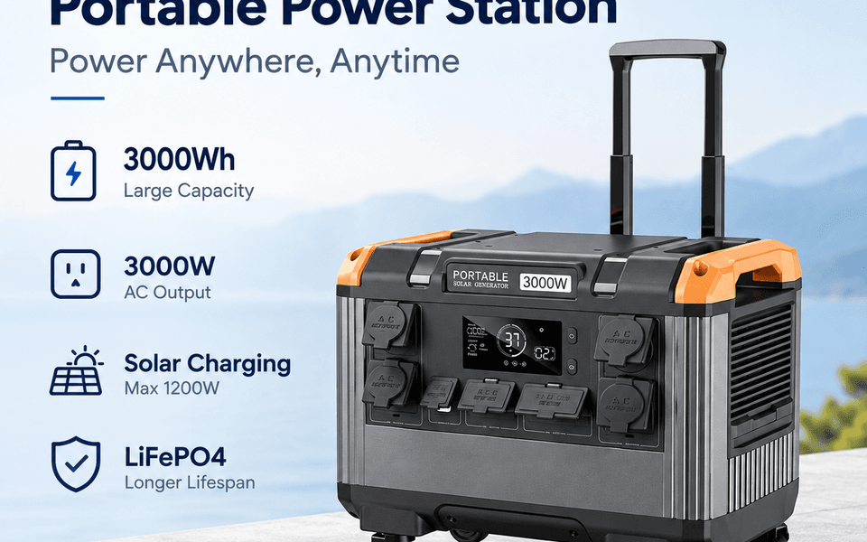 YQ-T30 2688Wh 3000W LiFePO4 Portable Power Station with UPS and MPPT Solar Charging