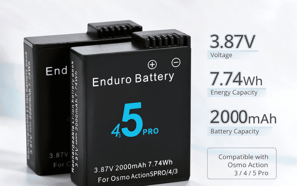 O1 3.87V 2000mAh 7.74Wh Replacement Battery Compatible with DJI Osmo Action 3, Action 4 and Action 5 Pro