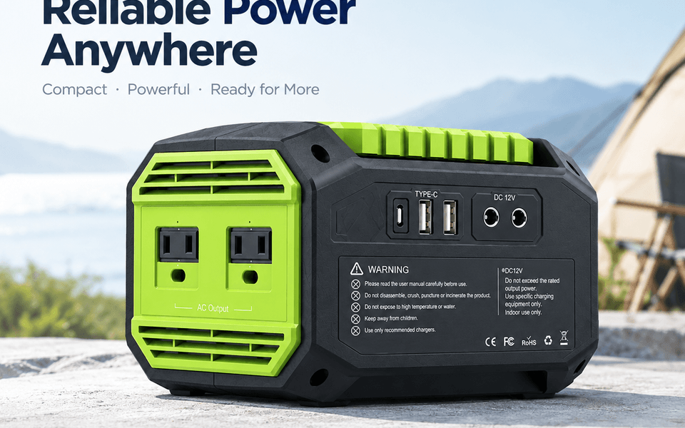 YQ-A1 145Wh 200W Portable Power Station with Solar Charging and AC, USB and DC Outputs