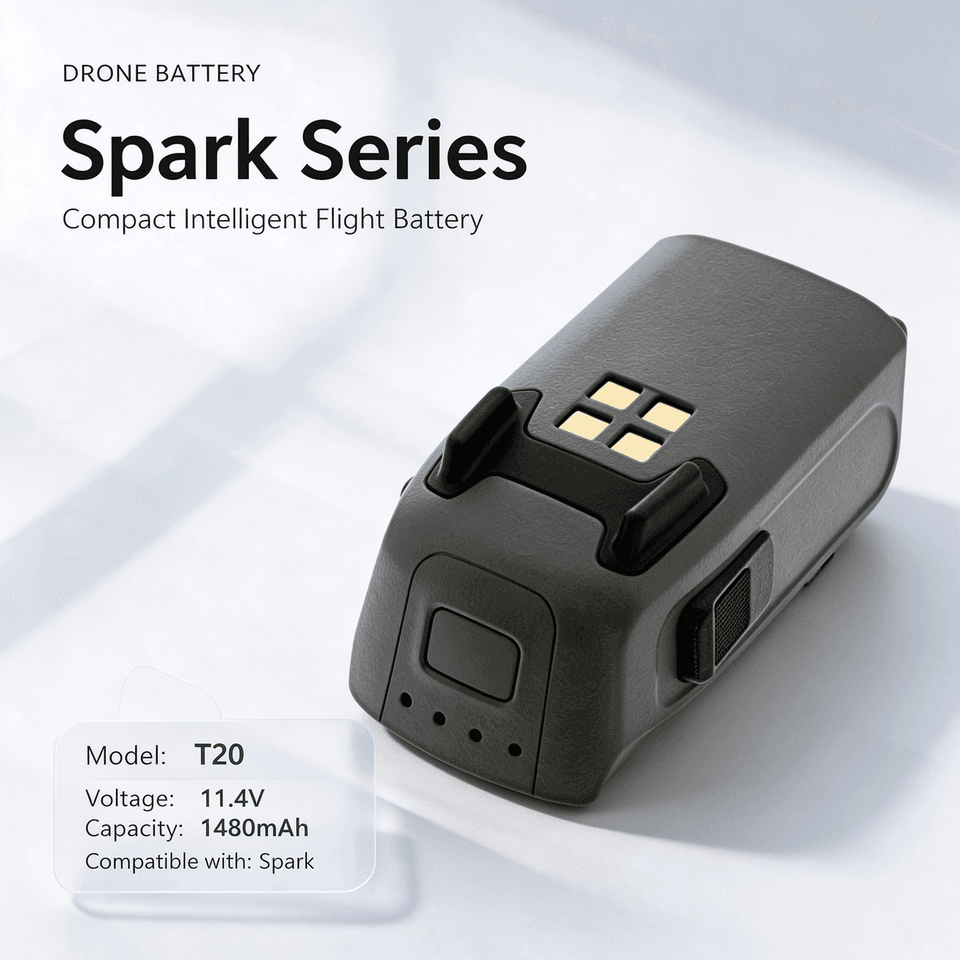 T20 11.4V 1480mAh Replacement Battery Compatible with DJI Spark