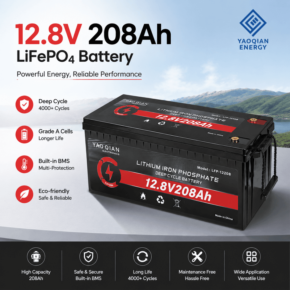 12.8V208Ah 2kWh Lithium Battery Lead-Acid Replace Battery for Emergency Backup