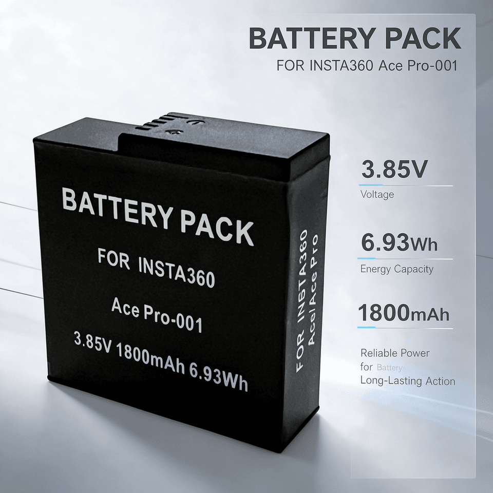 O2 3.85V 1800mAh 6.93Wh Replacement Battery Compatible with Insta360 Ace Pro and Ace Pro 2